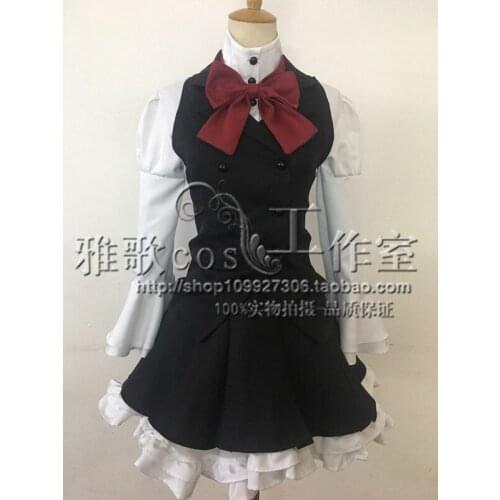 Anonymous Noise Fukumenkei Noise Nino Arisugawa Alice Black Dress Cosplay Costume E001