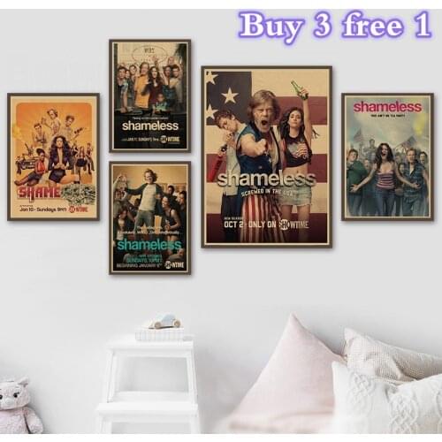 Shameless Kraft Paper Retro Poster Bar Cafe Vintage High quality Printing Drawing core Decorative Painting