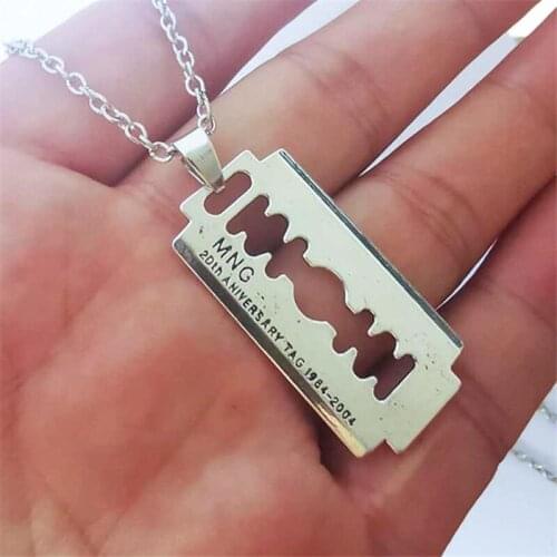 Stainless steel Chain Alloy Pendant Razor Blade Necklace Boho Knife Pendant Gothic Steampunk Goth Punk Necklaces New