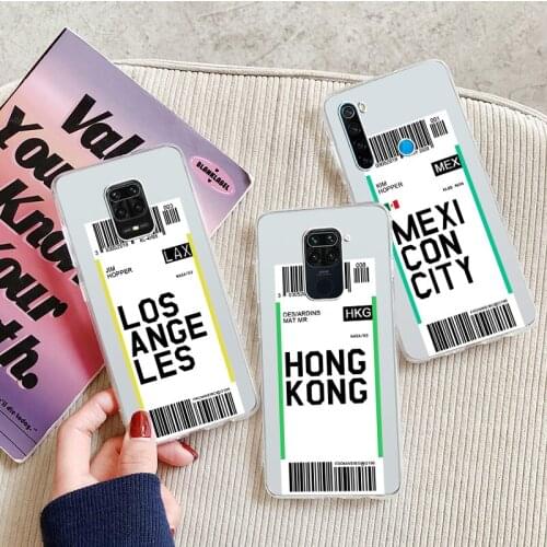 Hot Air Ticket Travel New York Los Angeles Phone Case for Huawei Mate P 40 30 20 10 Pro lite Plus Psmart National Entry Permit
