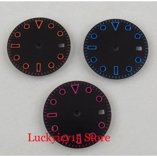 3 models 28.5mm Black Watch Dial with Date Window fit for MIYOTA 8215 Automatic Movment