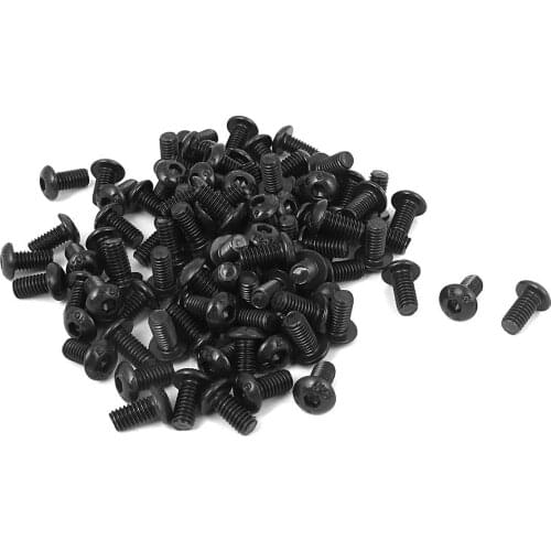 CNIM Hot M4 x 8mm Alloy Steel Hex Bolt Socket Head Cap Screws Black 100 Pcs