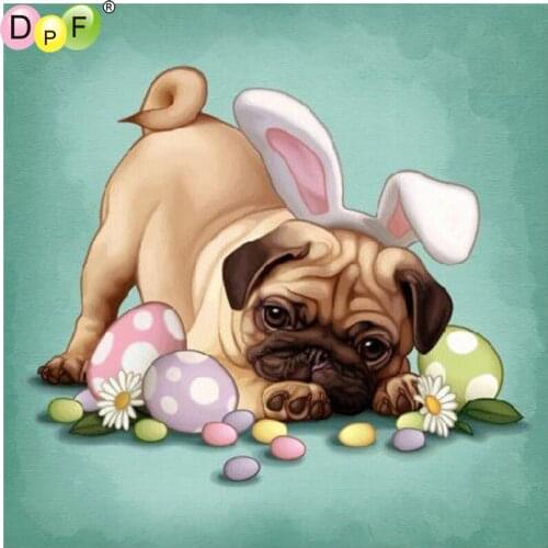 DPF DIY Cute puppy 5D diamond mosaic square diamond embroidery needlework diamond painting cross stitch home decor wall painting