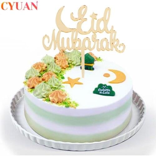 Eid Mubarak Cake Toppers Ramadan Decoration Cupcake Toppers Eid Cake Decoration Baking Flags Islam Muslim Event Party Supplies