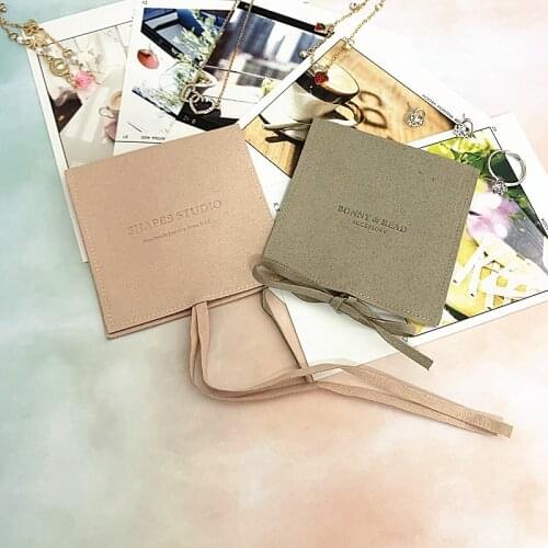 Flip Flannel Bag Envelope Jewelry Jewelry Bags Necklace Ear Stud Superfiber Pocket necklace organizer