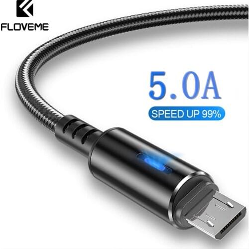 FLOVEME Micro USB Cable 5A Fast Charging LED Data Cord Charger Cable For Samsung Xiaomi Mobile Phone Accessories Charger Cables