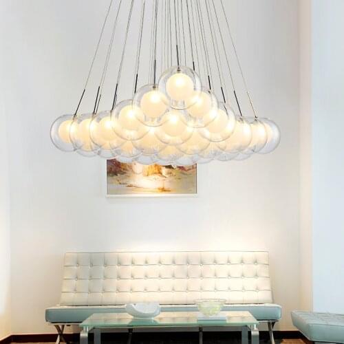 Modern Clear Glass Chandelier For Dining room Bar Kitchen bubble glass chandelier Indoor House nordic style bubble glass lights