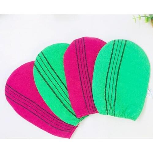 2PC Red Green Korean Italy Exfoliating Body-Scrub Towel Glove Smooth Skin Extreme Comfort Shower Bath Cleaner Exfoliating Towel