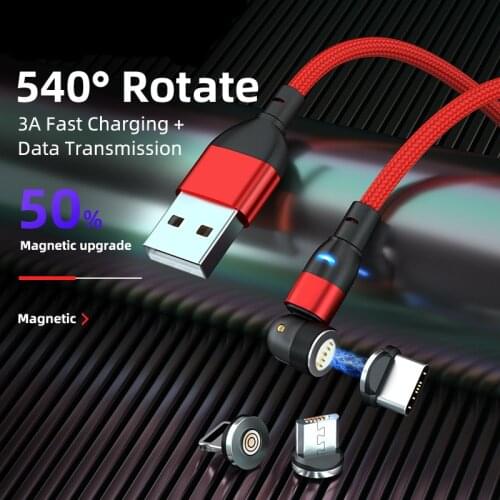 540 Degree Rotating Magnetic Data Cable Supports Simultaneous Charging and Data Transmission 3 in 1 Mobile Phone Charging Cable