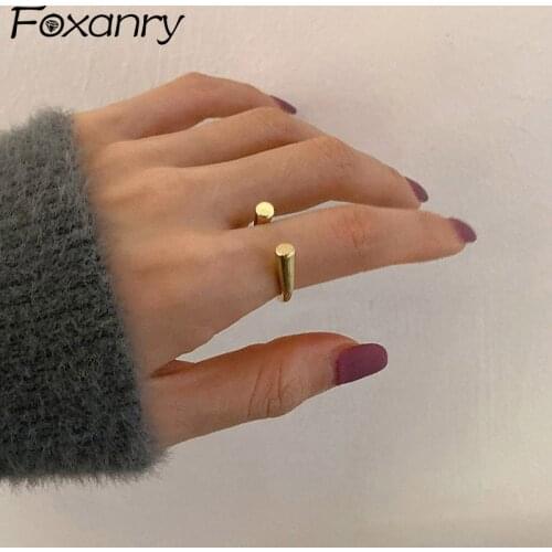 Foxanry Minimalist 925 Sterling Silver Engagement Rings New Fashion Luxury Jewelry for Women Elegant Party Accessories Gifts