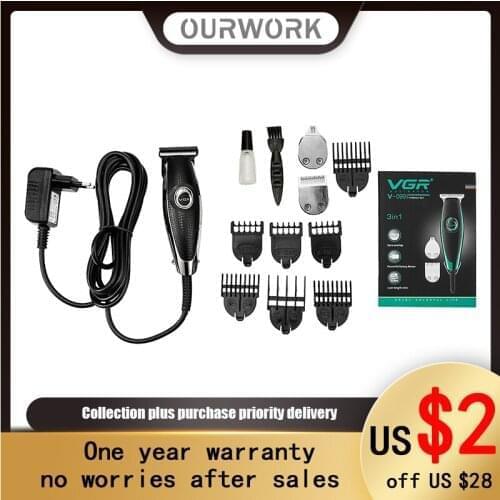 MultiFunction Hair Clipper With Wire Electric 3 Blades High-Power Professional Stainless Steel Noise Reduction Technology