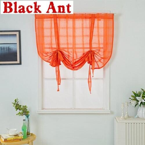 Fashion Roman Curtain Kitchen Orange Height Liftable Gauze Small Coffee Curtain Bay Window Blinds Drape DL-JD09#40