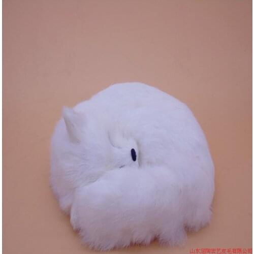 New simulation white fox toy polyethylene & furs big sleeping fox model gift about 27x12x27cm 199