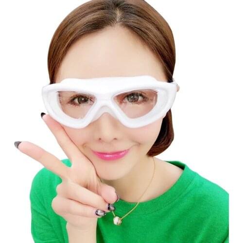 Swimming Goggles White Clear Transparent Anti Fog UV Protection Lens Professional Adult Silicone Waterproof Pool Swim Eyewear