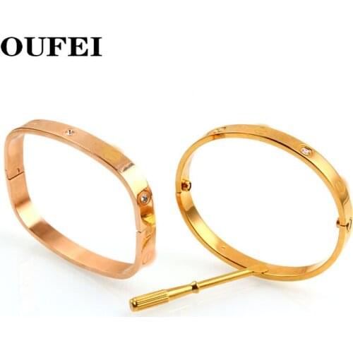 OUFEI bracelet for women stainless steel rose gold couple unlock bangles couple korean detachable bracelet fashion jewelry Batch