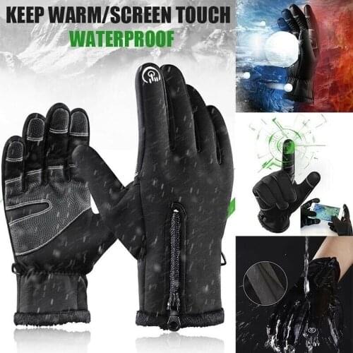 Unisex Winter Fleece Thermal Warm Touch Screen Gloves Outdoor Sports Windproof Riding Bicycle Motorcycle Skiing Climbing Gloves