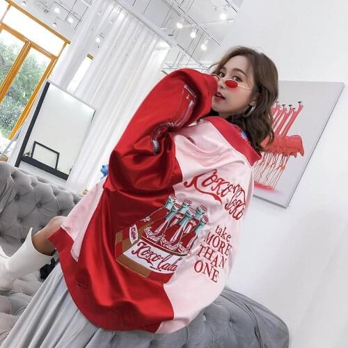 Tide 2021 spring and autumn new letter embroidery color matching loose size baseball suit jacket