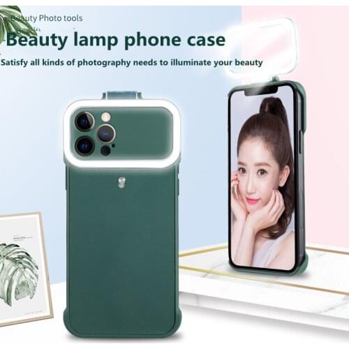 Selfie Light Portable Phone Case Fill Light IPhone 12 Pro Max Square Ring Flash Beauty Live Web Celebrity Led Light Back Cover