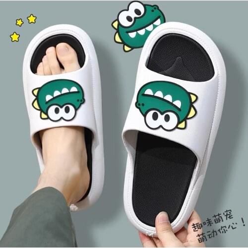 Slippers Women Mens Home Slippers Cute Cartoon Frog Non-slip Floor Family Flip Flops Thick Sole Summer Outdoor Beach Slide Shoes