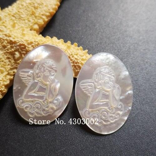 100pcs/lot 18x25mm Natural Oval Thinker Angel Mother of Pearl Shell Beads Oval Angel Pearl Shell MOP for DIY Jewelry