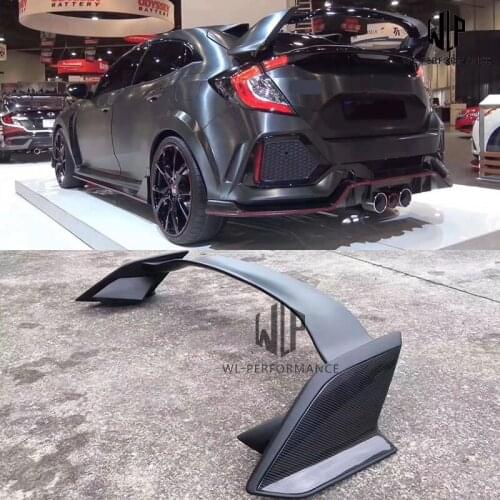 Car Styling TYPE R style High Quality ABS+Carbon fiber Rear spoiler wing For Honda Civic 10TH Car body kit 16-17