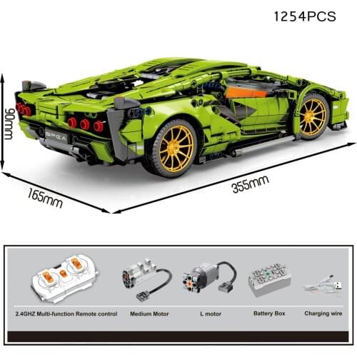 Technical 1:14 scale germany bull super sport car lambor Sian build block vehicle 2.4ghz radio remote control model brick rc toy