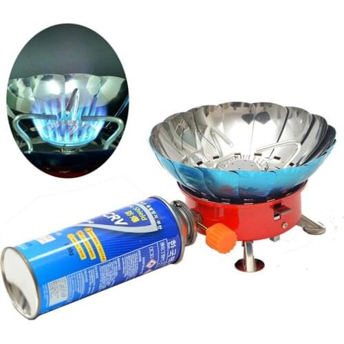 Outdoor Portable Wild Lotus Furnace Head Anti-wind Stove Self-driving Tour Fishing Liquefied Long Gas Nick Stove