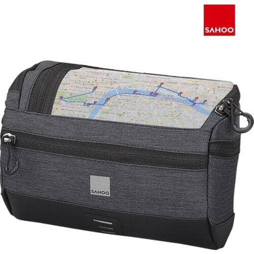Sahoo 111459-SA Cycling Headstock Touchscreen Pannier 2L Bicycle Handlebar Phone Map Bag 5 Zippered Pockets Shoulder Carry