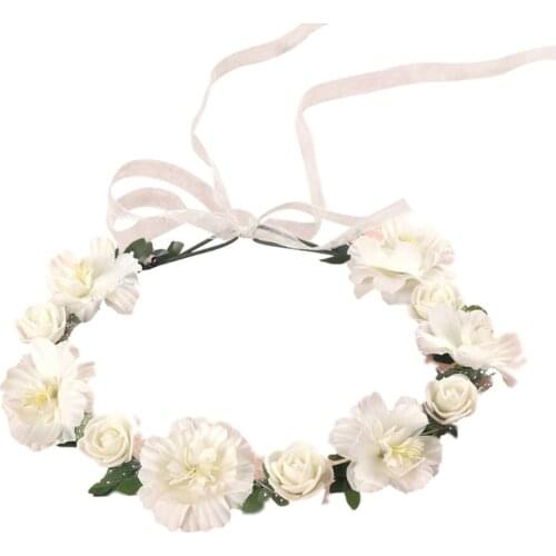 6 Colors Adult Kids Irregular Faux Rose Flower Headband Flower Girls Bridal Wedding Gradient Colored Wreath Crown Mesh Headpiece