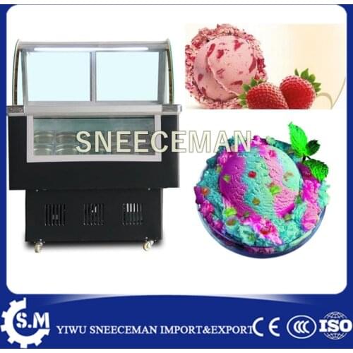 Ice cream display cabinet with back sliding door