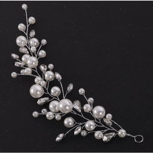 Fashion Silver Pearl Korean Bridal Headband Wedding Accessories For Bride Women Hair Jewelry Bridesmaid Gift Hair Ornaments