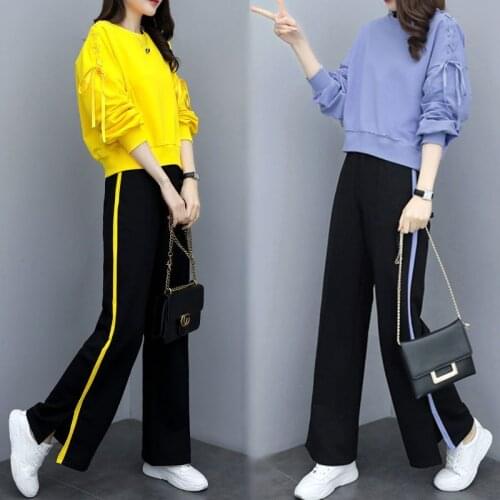 2 Piece Sets Tracksuits for Women Fashion Designer Top and Pant Suits Matching Sets 2020 Spring Autumn Festival Clothing F101