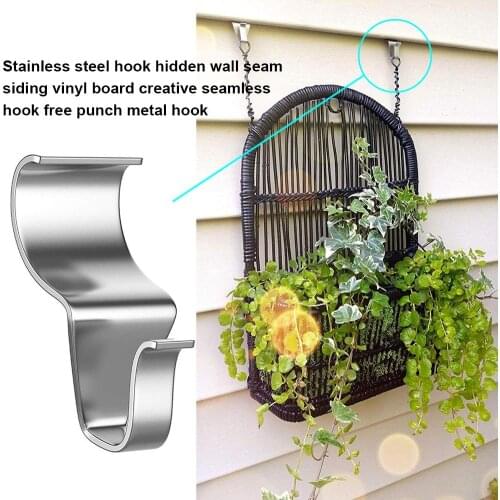 10Pcs Stainless Steel Door Wall Crack Hidden Hooks No-Punching Bonsai Hangers Hanger Self-adhesive Hook Tools for Home Kitchen