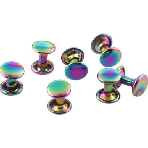 100sets Double Cap Rivets Rainbow Stud Collision Nail Spike Bag Belt Shoes Garment and Metal Tool For DIY Leather craft sewing