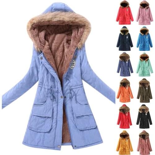 16 Colors Plus Size Winter Jacket Women Parkas Fur Jacket Warm Collar Slim Zipper Outerwear Female Jacket Coats Chaqueta Mujer