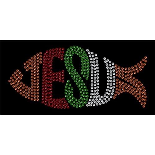 2pc/lot Jesus God Hot Fix Iron on Rhinestone Transfer Applique Patch designs iron on transfer for shirt bag shoes