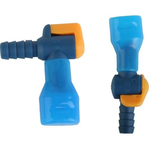 2x Premium TPU ON-Off Switch Bite Valve Tube Nozzle Replacement for Water Bladder Hydration Pack Straight and Bent Types - Blue