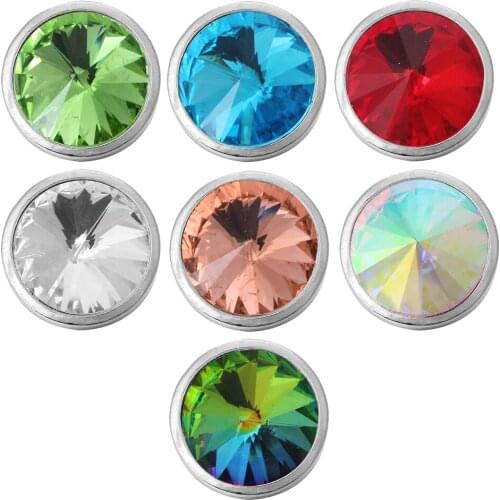 5pcs/lot New Snap Jewelry Colorful Rhinestone Metal Snap Button Fit 18mm Snap Button Bracelet Necklace Charm Jewelry