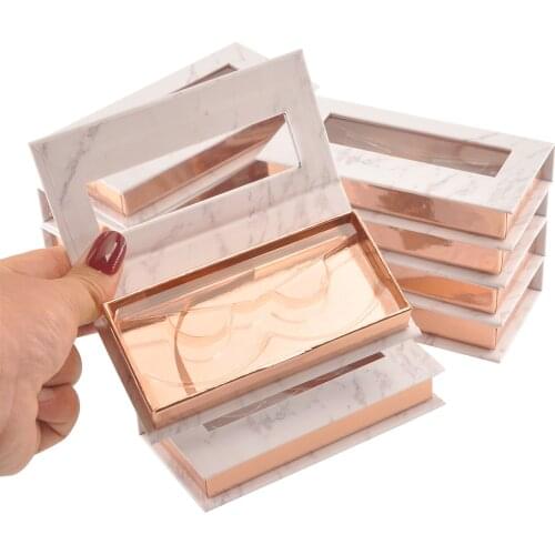 50PCS Wholesale false eyelash packaging box makeup lash boxes package faux cils 25mm mink lashes strip magnetic case bulk vendor