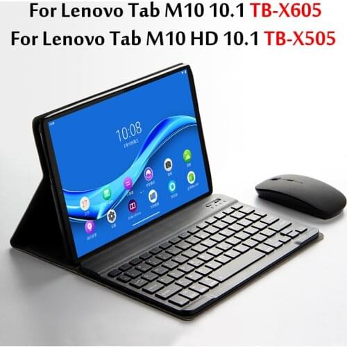 Bluetooth Keyboard Case For Lenovo Tab M10 HD TB-X505F/L 10.1''Tablet Magnetically Detachable Cover For Tab M10 10.1 TB-X605F/X