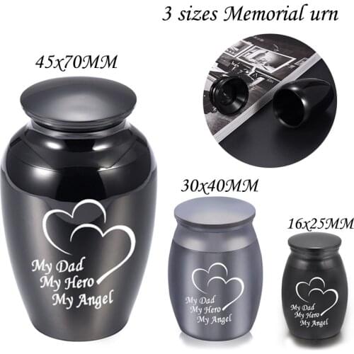 To My Dad My Hero My Angel Engraved Cremation Jewelry for Ashes Memorial Jar Human Ash Urns Stainless Steel