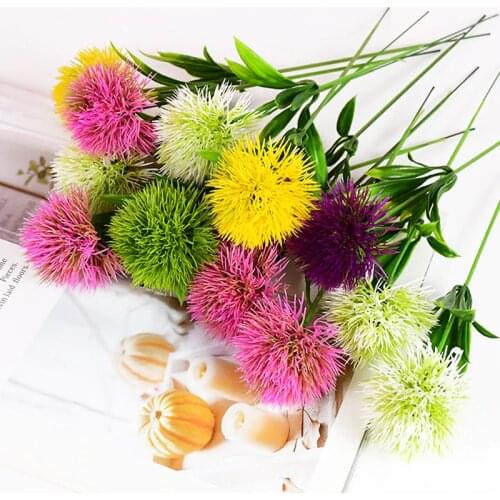 5/10pcs Artificial Dandelion Silk Flower Ball Bouquets Wedding Decoration For Home Party Hotel Garden Decorations Fake Floral