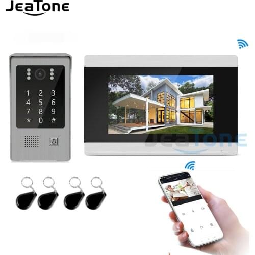 Jeatone Wireless WIFI IP Video Door Phone Intercom Touch Screen Video Doorbell Apartment Access Control System Motion Detection