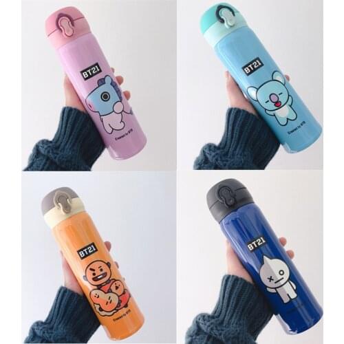Lovely Stainless Steel Water Cup Girl Boy Thermal Insulation Kettle Kpop Bangtan CHIMMY COOKY SHOOKY MANG KOYA TATA RJ Tumbler
