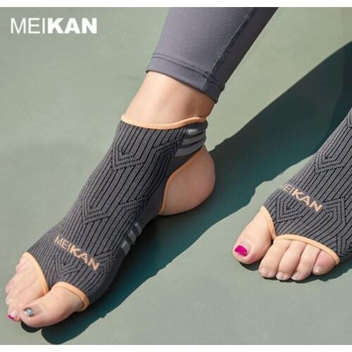 Meikan 2 Pair High Quality Open Toe Yoga Socks Non Slip Breathable Women Low Cut Socks For Gym Pilates Workout Yoga Exercise