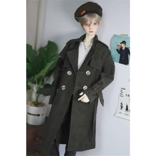 BJD doll clothes for 1/3 1/4 1/6 size MSD stylish cool all-in-one lace-up double-breasted trench coat