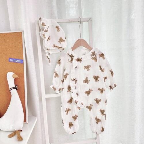 Newborn baby clothes cotton baby jumpsuit spring and autumn