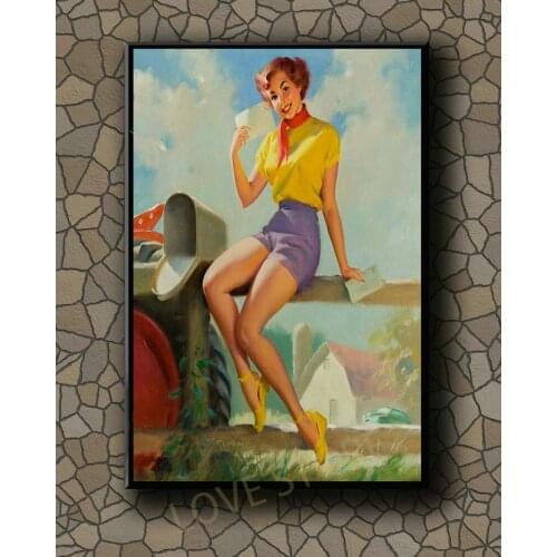 P484 Vintage Beautiful Pin-up Girl Classic Picture 82 Silk Fabric Poster Art Decor Indoor Painting Gift