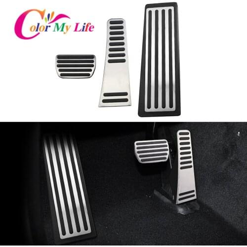 Color My Life Stainless Steel Car Pedals for Volvo S90 S 90 2016-2021 Accelerator Fuel Pedal Brake Foot Rest Pedals Cover