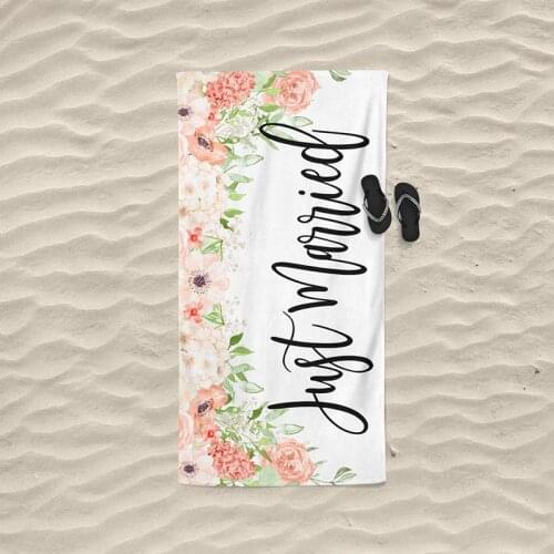Just Married Beach towel Sunglasses summer hat Wedding bride Wife husband Bride groom Newlywed Couples Travel Honeymoon Gift